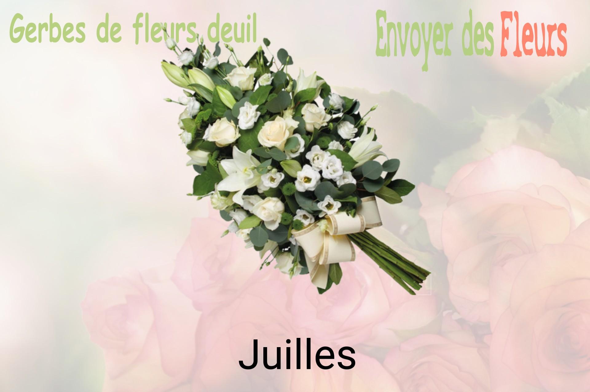 Gerbe de fleurs de deuil livrée à Juilles